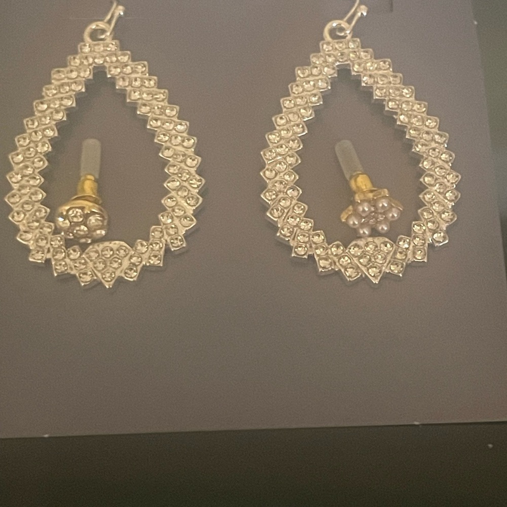 Elegant Silver Teardrop/Stud  Earrings